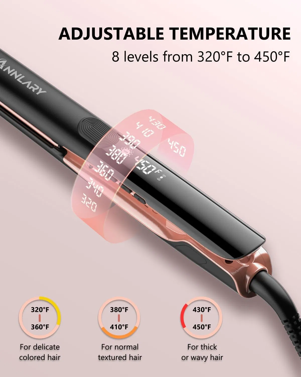 Hair Straightener, 1 Inch Flat Iron Hair Straightener and Curler 2 in 1, Professional Ceramic Ionic Dual Voltage Flat Iron with Anti-Iron Silicone for Less Friz