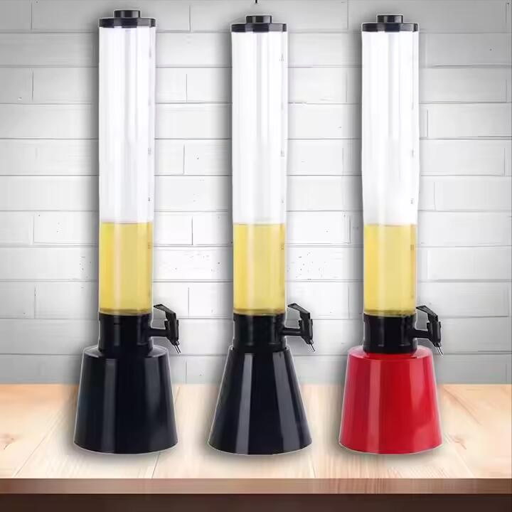 Wholesale Popular Bar Tool Plastic Beer Tower Buffet Beverage Beer Dispenser Tower with Ice Tube Custom 3L Beer Tower for Labatt 50
