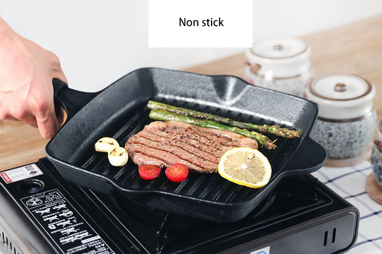 Cast Iron Cookware Kitchen Ware Flat Enamel Cooking 27cm Pan