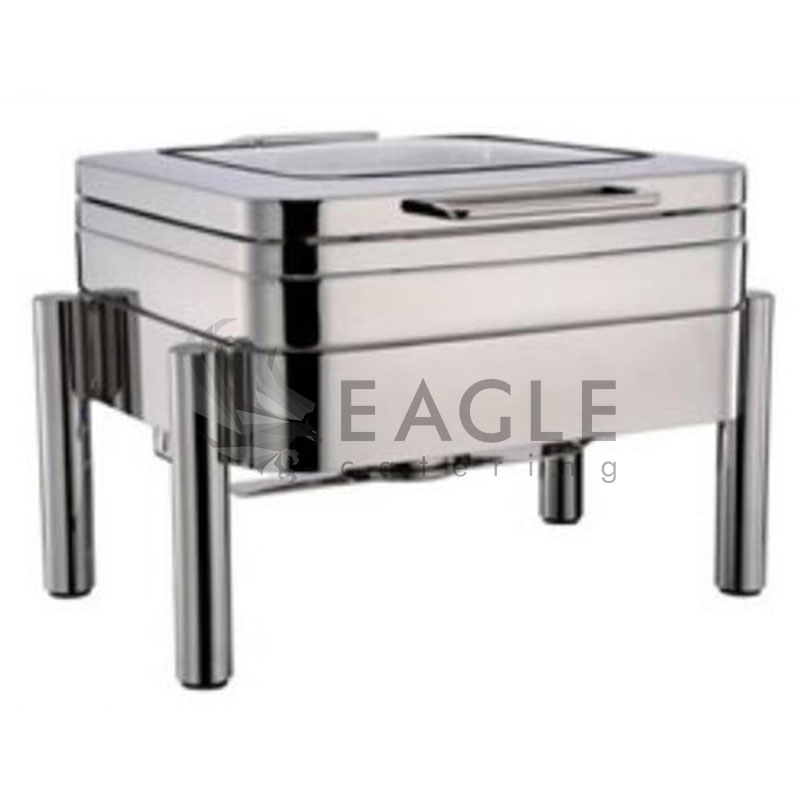 Rectangle Catering Equipment Induction Buffet Chafing Dish with Glass Lid