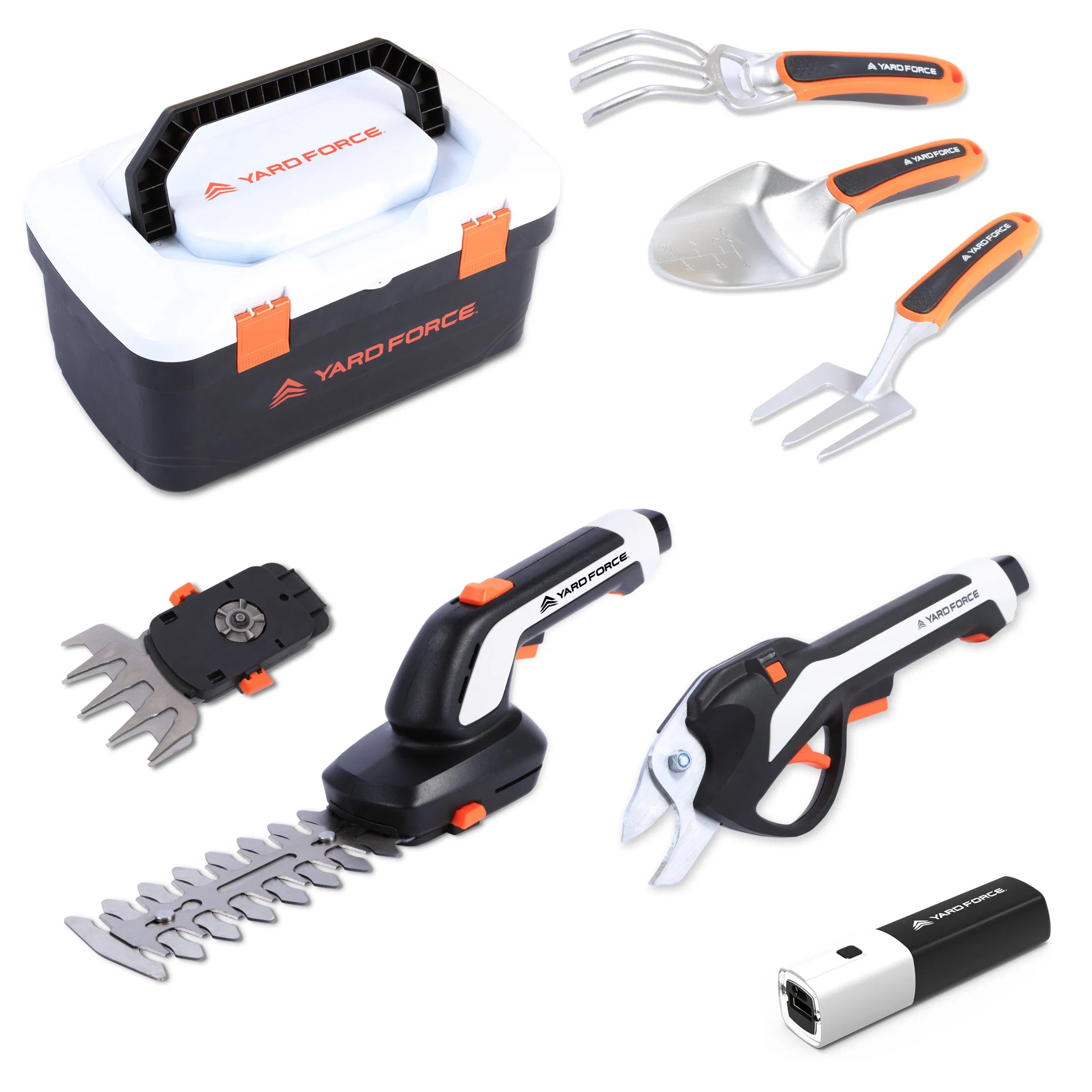 Yard Force Vita Hand Tool Set for Gardens and 4V Balconies with Portable Box and Lithium Ion Battery - Hx V06s
