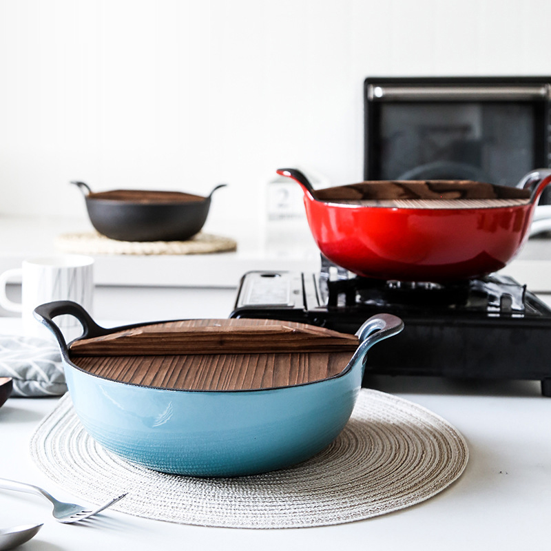 Handmade Iron Wok Non-Stick Cooker Natural Gas Induction Cooker Universal Diameter 36cm Wok Pans