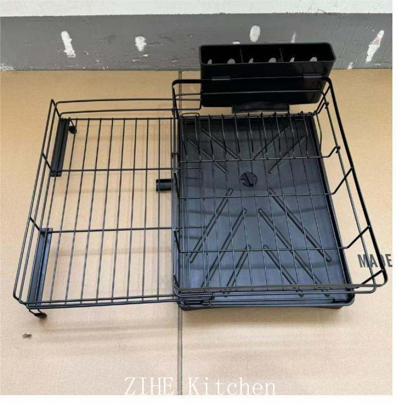 Kitchen Countertop Drain Bowls Dishes Tableware and Expandable Storage Rack