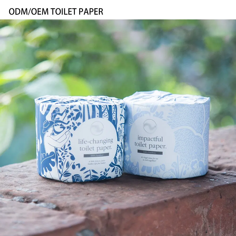 Quality Supplier OEM Various Fashionable Packaging Soft Tissue Bamboo Pulp Toilet Paper Roll for Bathroom