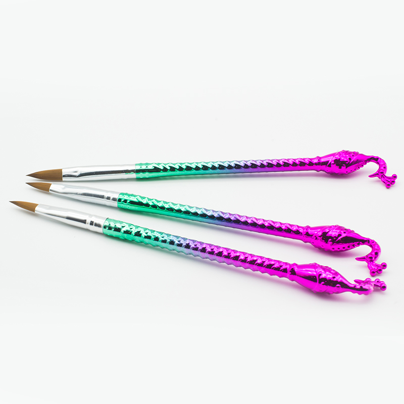 Gradient Style Peacock Nail Art Brushes 100% Kolinsky