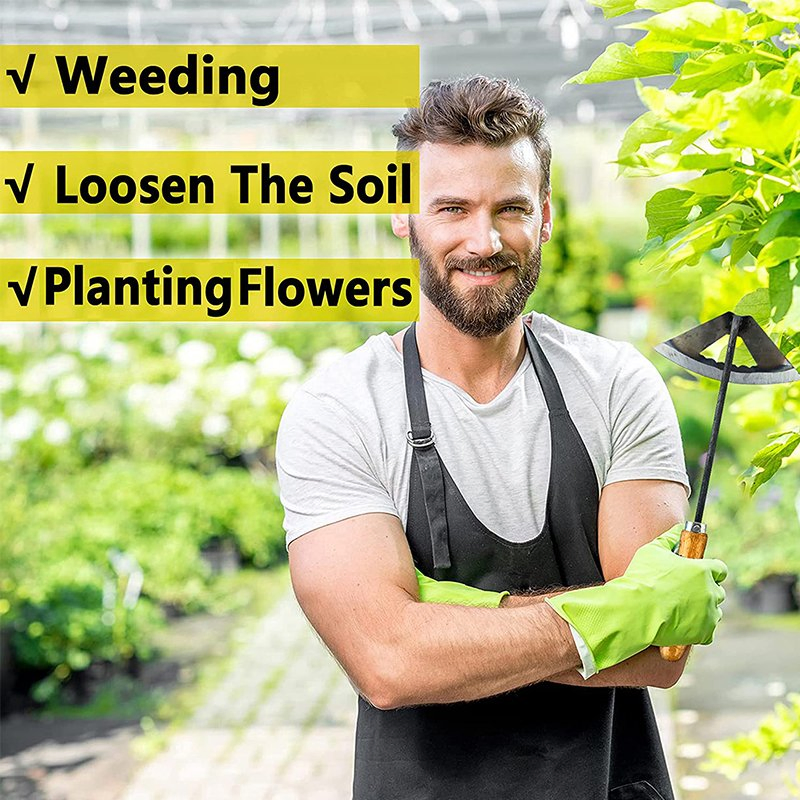 Top Quality All-Steel Manganese Steel Landscaping Weeding Hand-Hardened Rake Forged Gardening Hand-Held Small Hollow Hoe