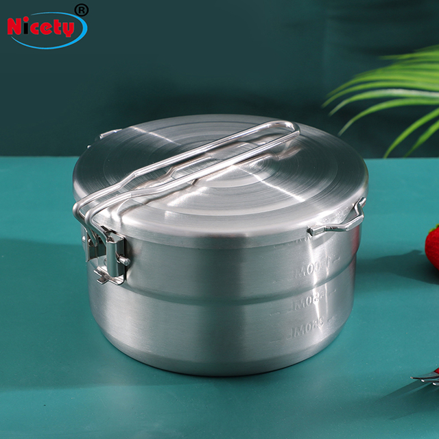Outdoor Anti-Scalding Non-Toxic Environmental Protection Stainless Steel Camping Pot with Handle