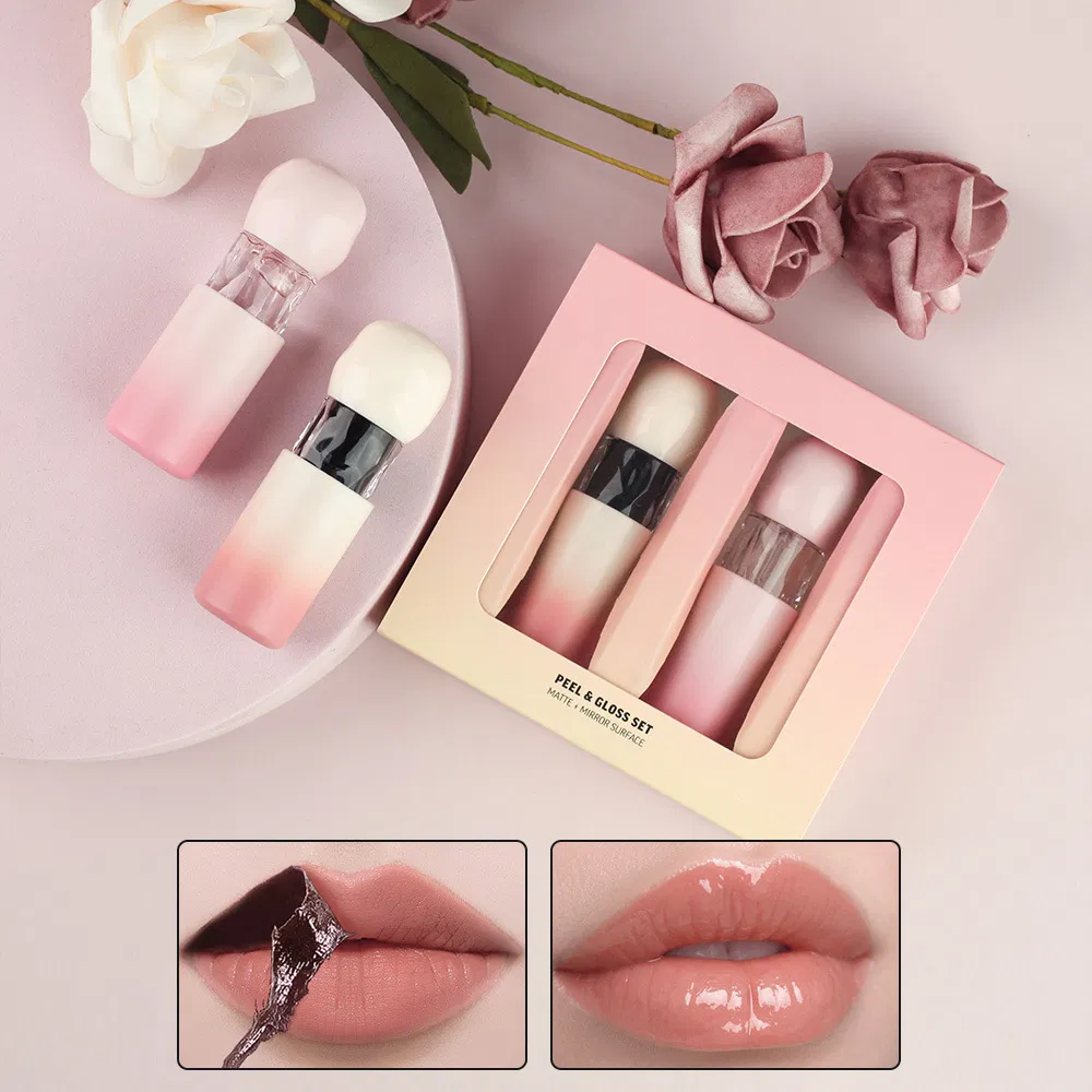 Hot Selling Vegan Moisturizing Water Senseglass Transparent Lip Oil Peel & Gloss Set