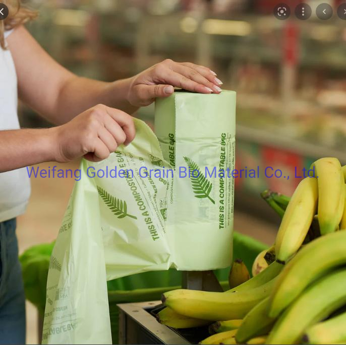 China Custom of The Wholesale 100% Cornstarch Biodegradable Clear Fruit Vegetable Plastic Produce Bags on Roll