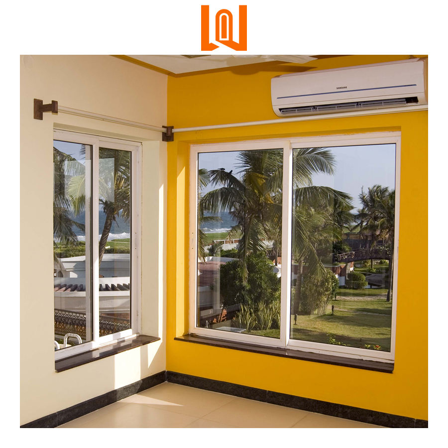 Wanjia Outside Plastic Sliding Glass Window Horizontal Sliding Balcony Window