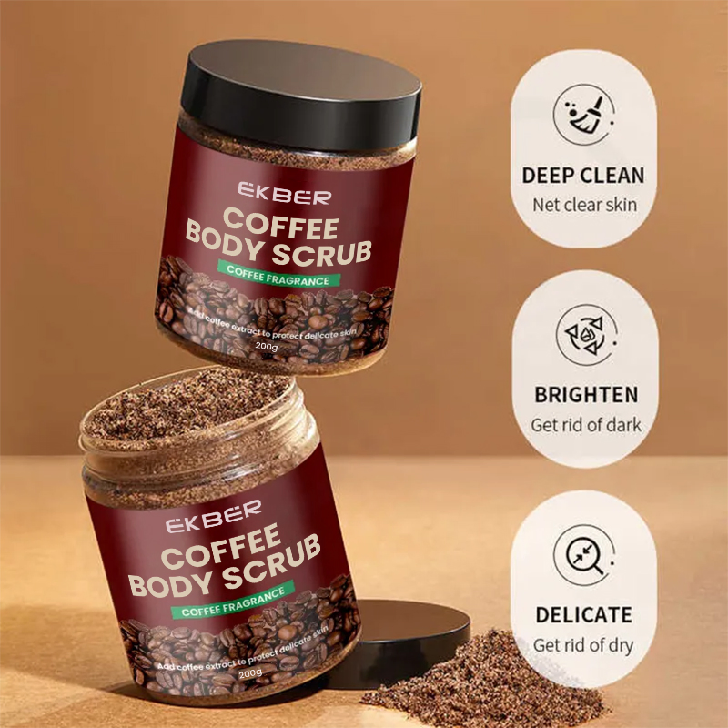 Customize Logo Coffee Body Scrub Salt Deep Cleaning and Moisturize Skin Exfoliator