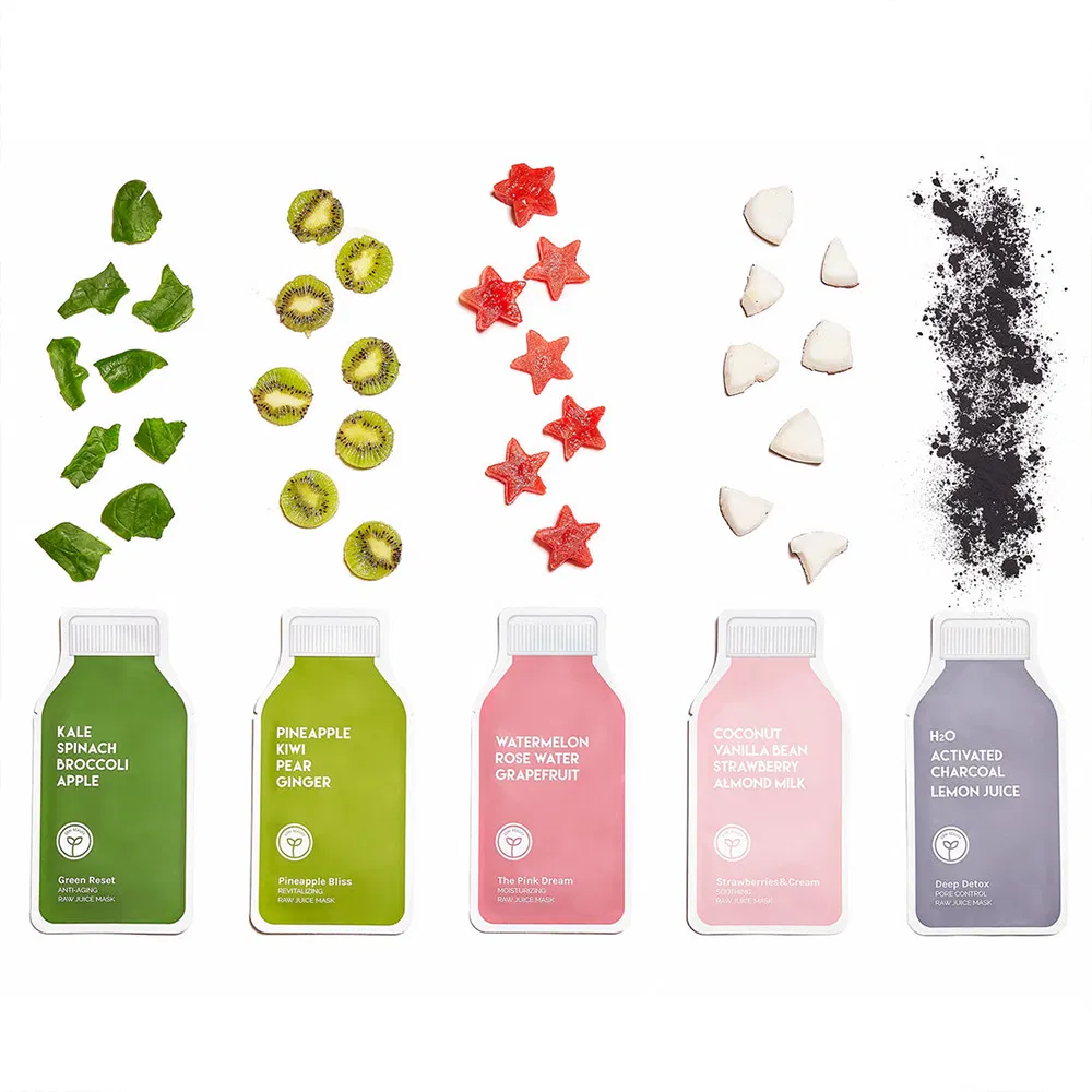 Private Label Korean Whitening Moisturizing Sheet Almond Milk Strawberry Beauty Face Mask Skin Care Facial Mask