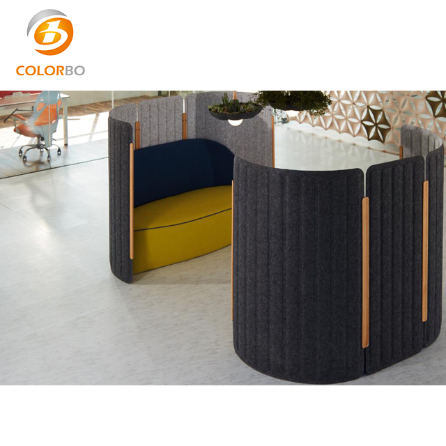 Half-Circle Colorful Surface Fireproof and Soundproof Polyester Fiber Partition Screen