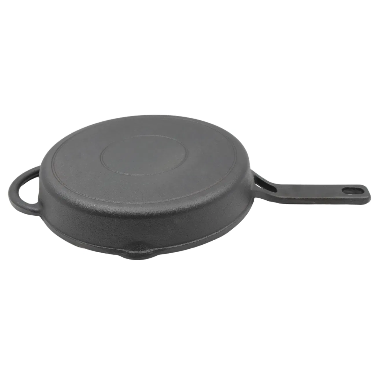 Чугунная сковорода с двумя ручками, предварительно прокаленная