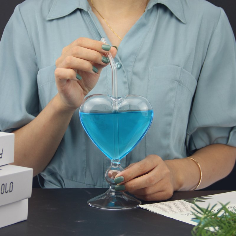 Heart Shape Goblet Glass Wine Cup for Valentine's Day