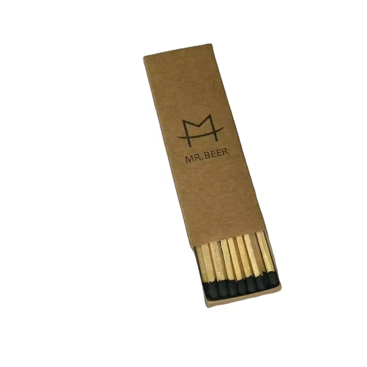 Hot Selling Wood High-Quality Long 4-Inch Matches Customized Logo Kraft Paper Box Black Candle Matches Hotel Matches
