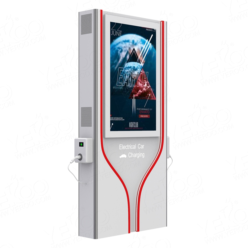 Shopping Mall Digital Video Advertising P4 Full Color LED Screen Light Box with EV Charger