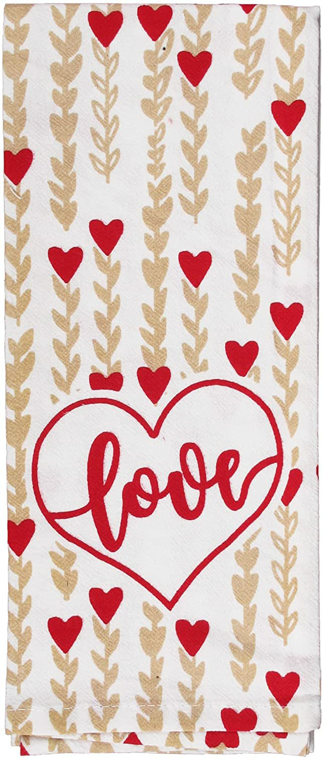 Valentines Love and Hearts Day Kitchen Towels Set