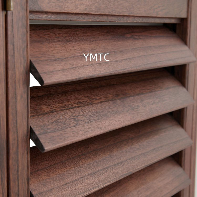 Modern Custom Paulownia Wood Horizontal Louver Adjustable Window Plantation Shutter
