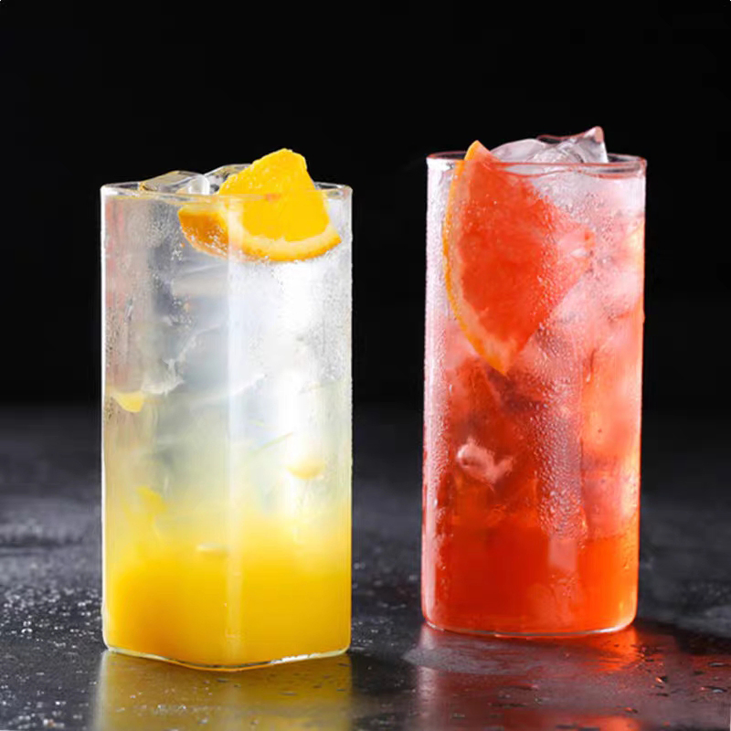 Long Drinking Glass Wine Cup with Stemless and Regular Design Wholesale Supplies Wine Glass Liquor Cocktail Tumbler Clear Glass Mug Goblet Fruit Juice Milk Tea