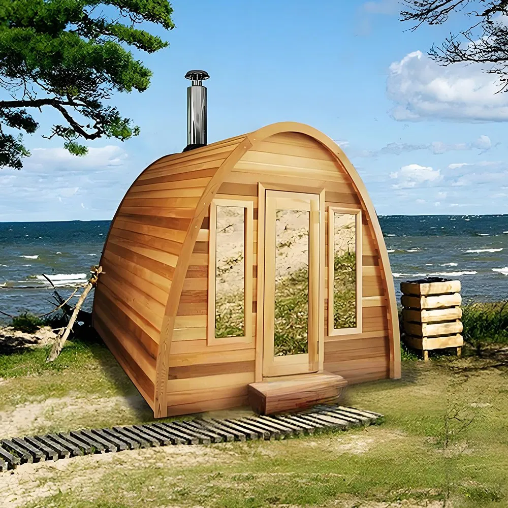 Outdoor Semi-Circular Dry Sauna Room with Free Design of Changing Area