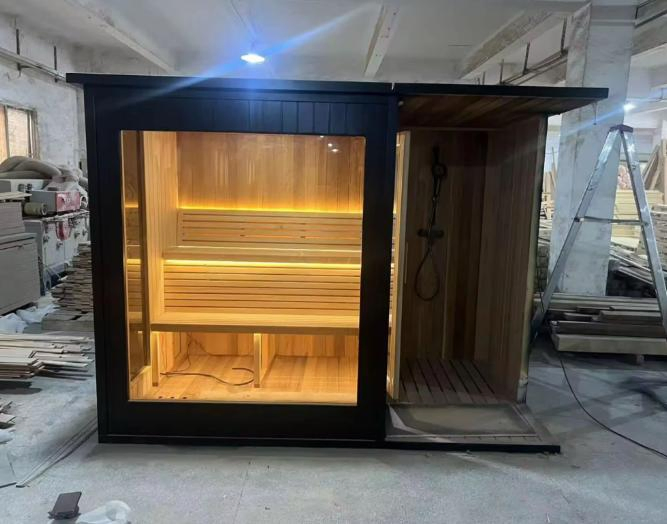 High End Luxury Custom Canadian Cedar Outdoor Traditional Steam Sauna Room