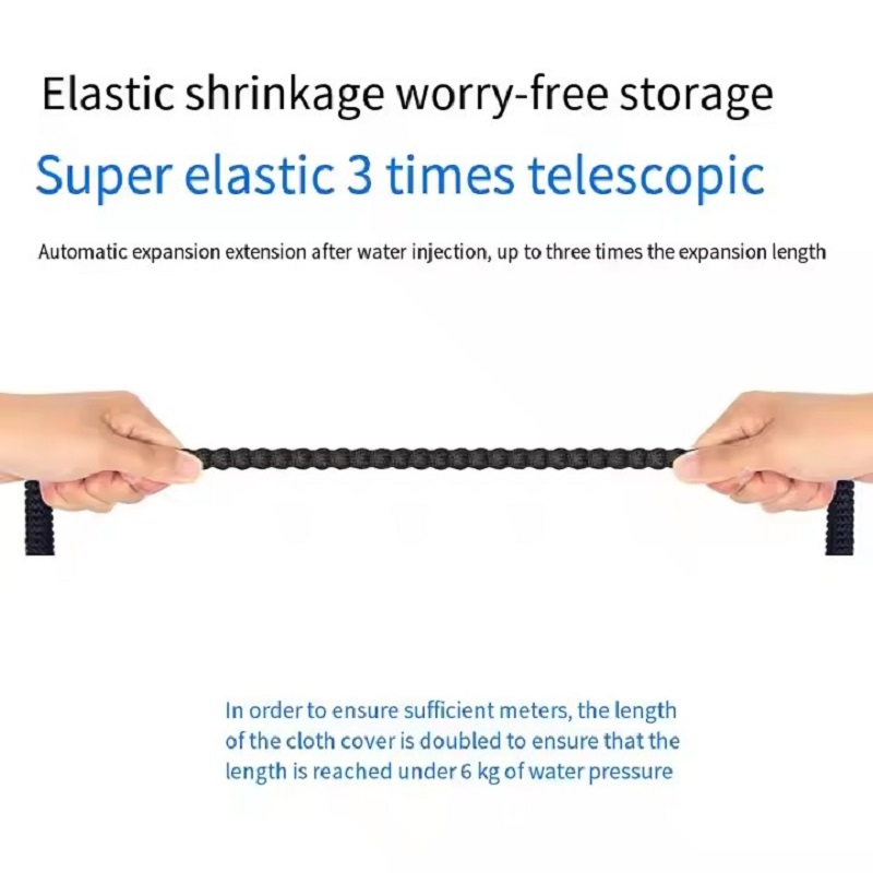 Multi-Length Expandable Garden Water Hose (Latex Inner) with Adjustable Nozzle