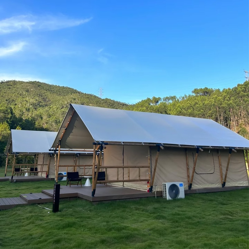 Large Tent Solid Wood Waterproof Outside Family Glamping Safari Tent