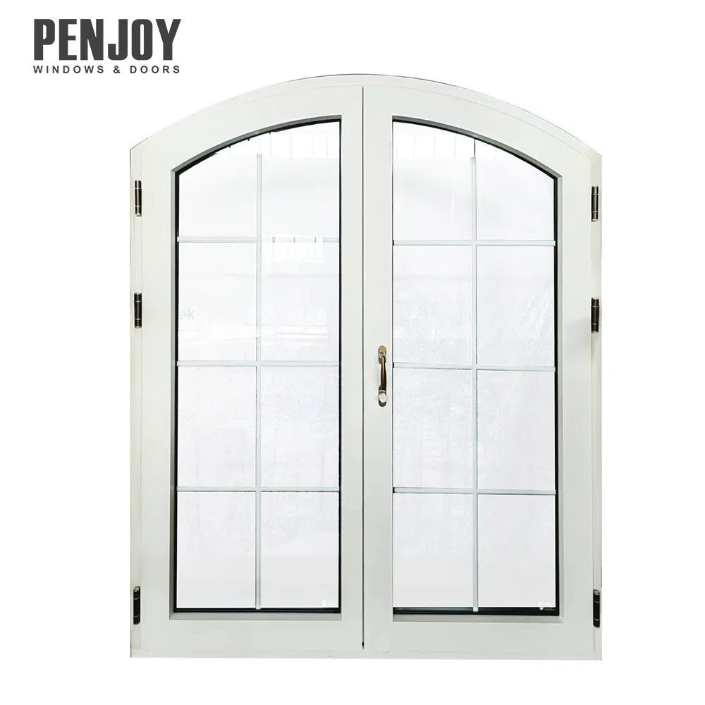 Penjoy Factory Customized Arch Shaped Wooden Cladding Door Hinged Door Entrance Wood Door