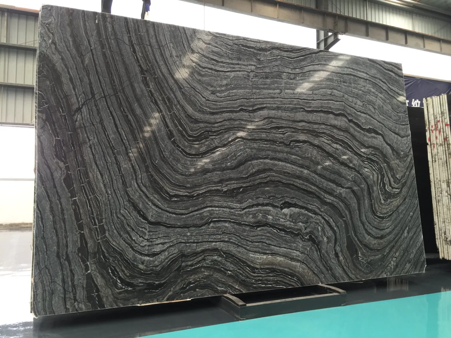 Silver/Wave Zebra Black Marble/Slabs 3/4" Polished Stone Wall Panel/Cladding/Facade Tile