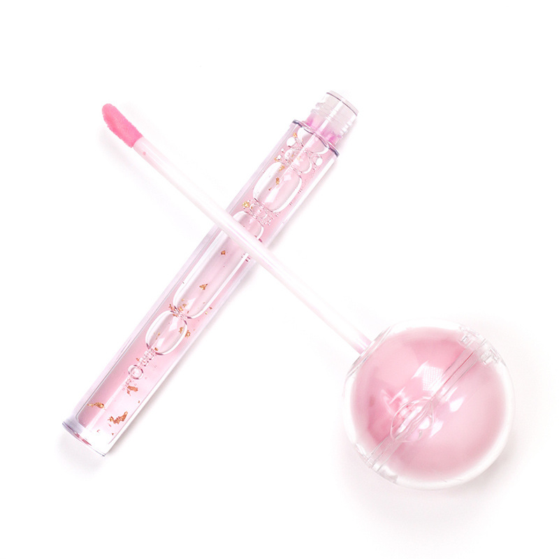 2 in 1 Natural Non-Toxic Magic Color Changing Kids Fruit Flavor Lollipop Lip Balm and Lip Gloss