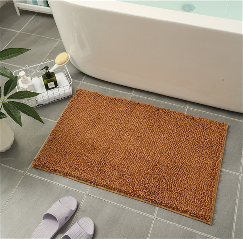 Non Slip Shaggy Chenille Bath Mat for Bathroom Rug Microfiber Water Absorbent Bath Mat