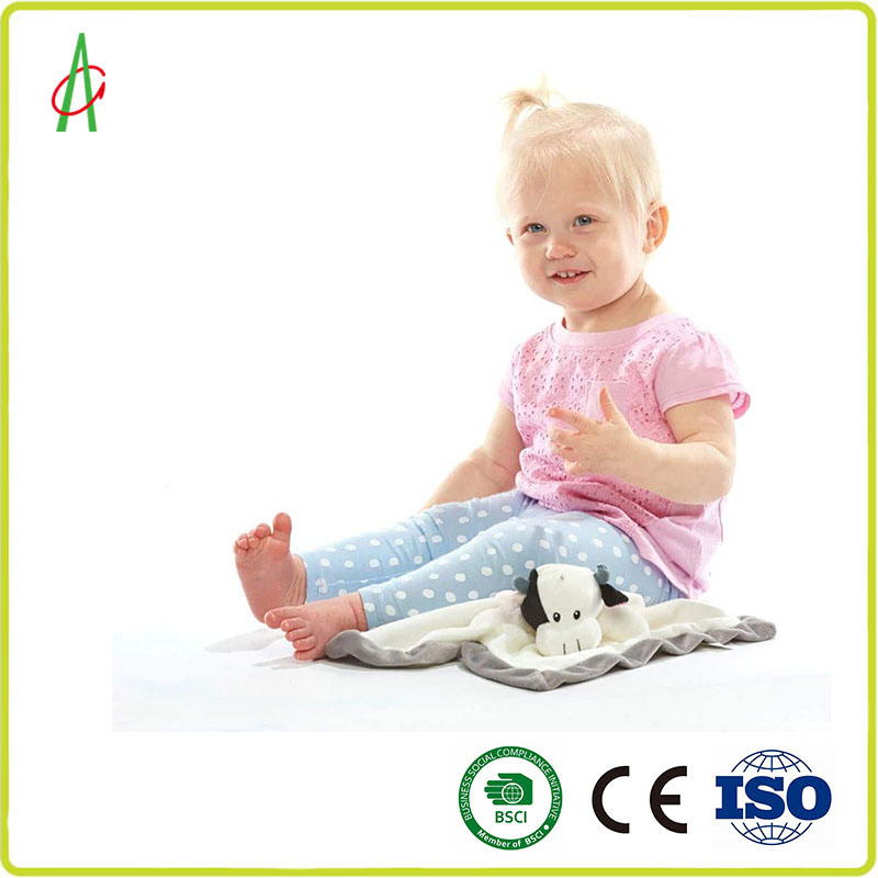 Ultra Soft Cute Plush Plyester Vivid Stuffed Cow Baby Animal Toy with CE and BSCI