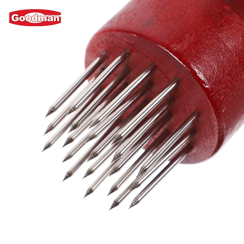 Custom Logo Meat Tenderizer with Wooden Handle Stainless Steel Metal Tool for Home Kitchen BBQ Cooking PC Steak & Poultry Forks