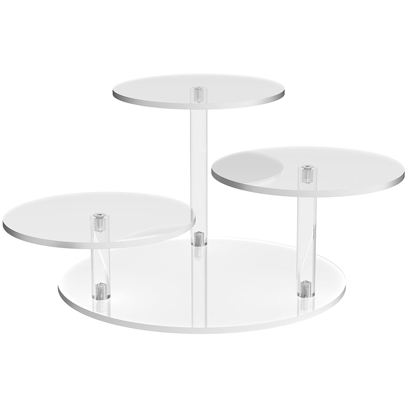 Clear Acrylic Display Stand for Botanical Collection, Multi-Tier Riser Shelf for Collectibles Cupcake Stand Room Decor