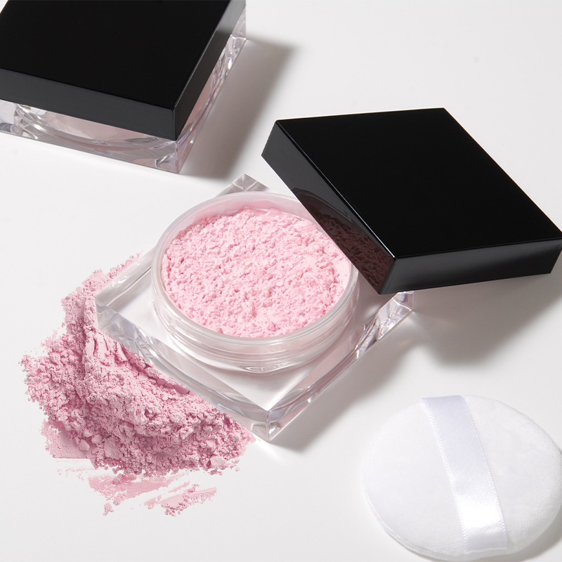 Matte Blurring Vegan Face Private Label Talc Free Pink Makeup Loose Setting Powder Foundation