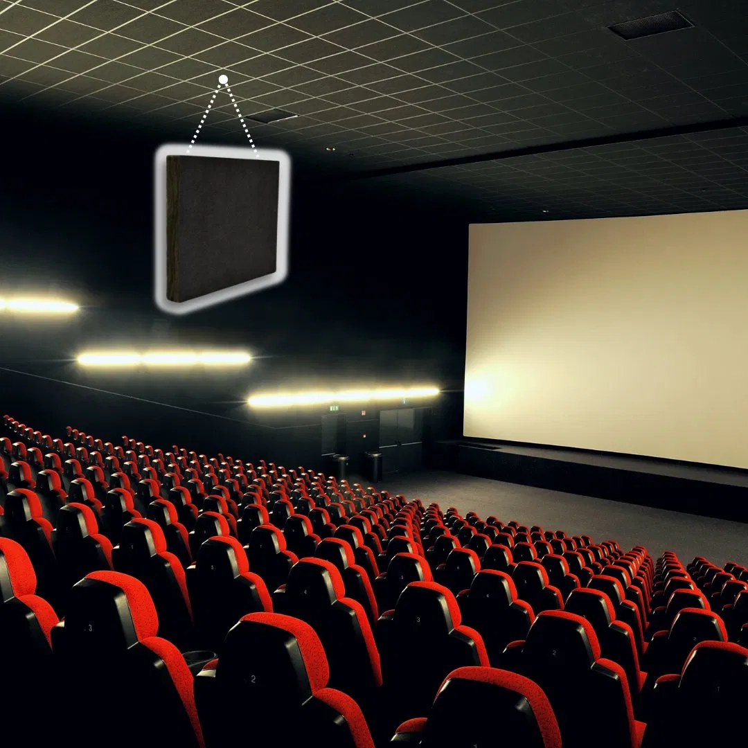 Black Rock Wool Acoustic Ceiling Tiles Sound Proof Ceiling Panels Class a Fireproof Nrc 0.9