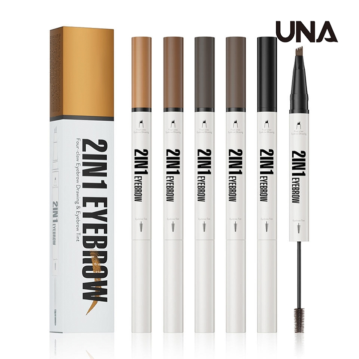 New Double Head Waterproof Long-Lasting 2 in 1 Liquid Eyebrow with Eyebrow Tint Pen