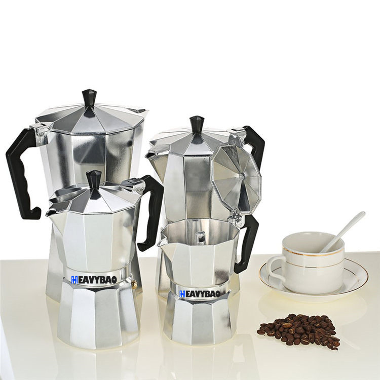 Heaybao Aluminum Espresso Coffee Maker Moka Pot Espresso Coffee Maker Portable French Coffee Maker for Household