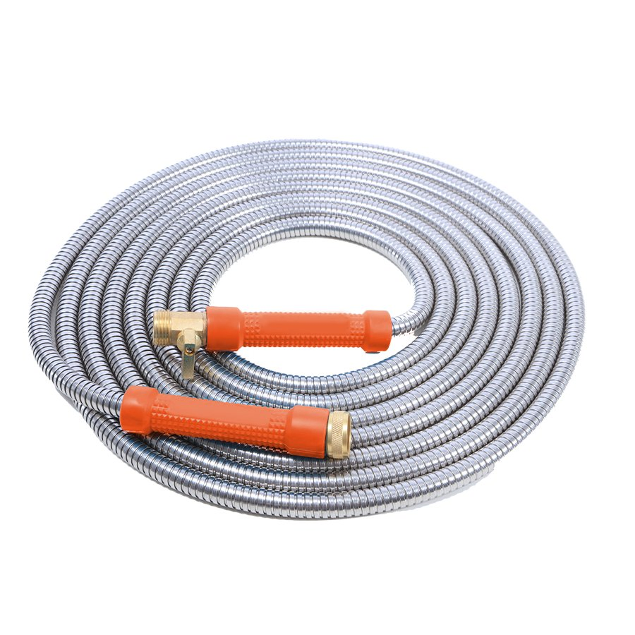 Yardforce Heavy-Duty Puncture Proof Garden Hose 25-Foot 1/2-Inch W/ Brass Fitting & on/off Valve