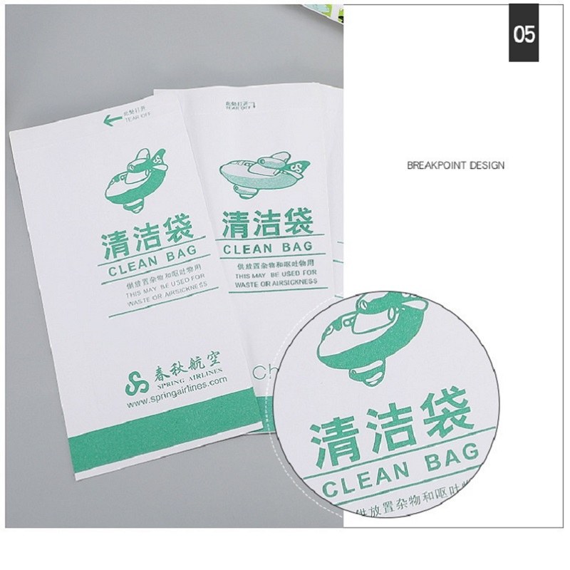 Disposable Waterproof Cleaning Paper Bag for High-Speed Rail Aircraft
