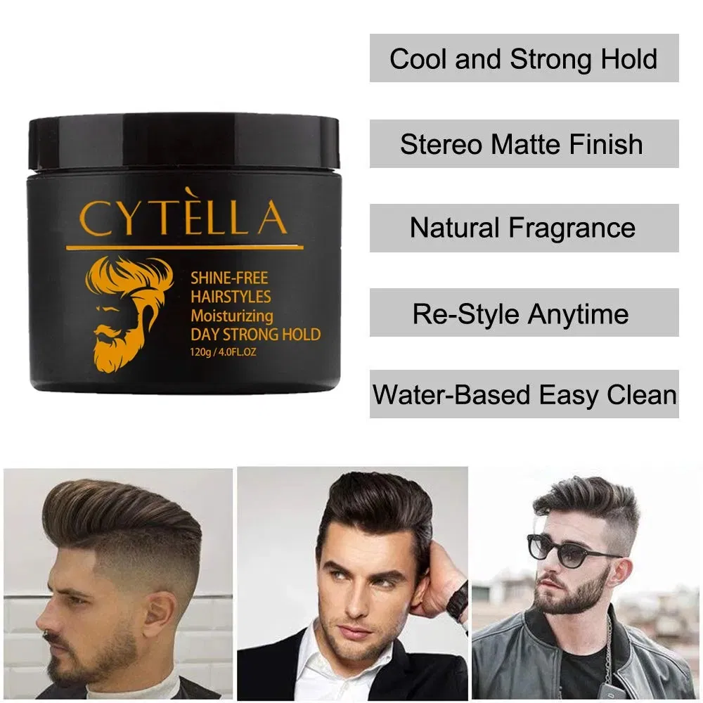 Custom Logo Natural Matte Look Men Hair Styling Clay Wax Mud Paste Strong Hold