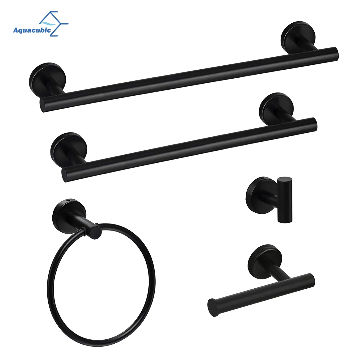 Комплект фурнитуры для ванной Aquacubic, черный, нержавеющая сталь