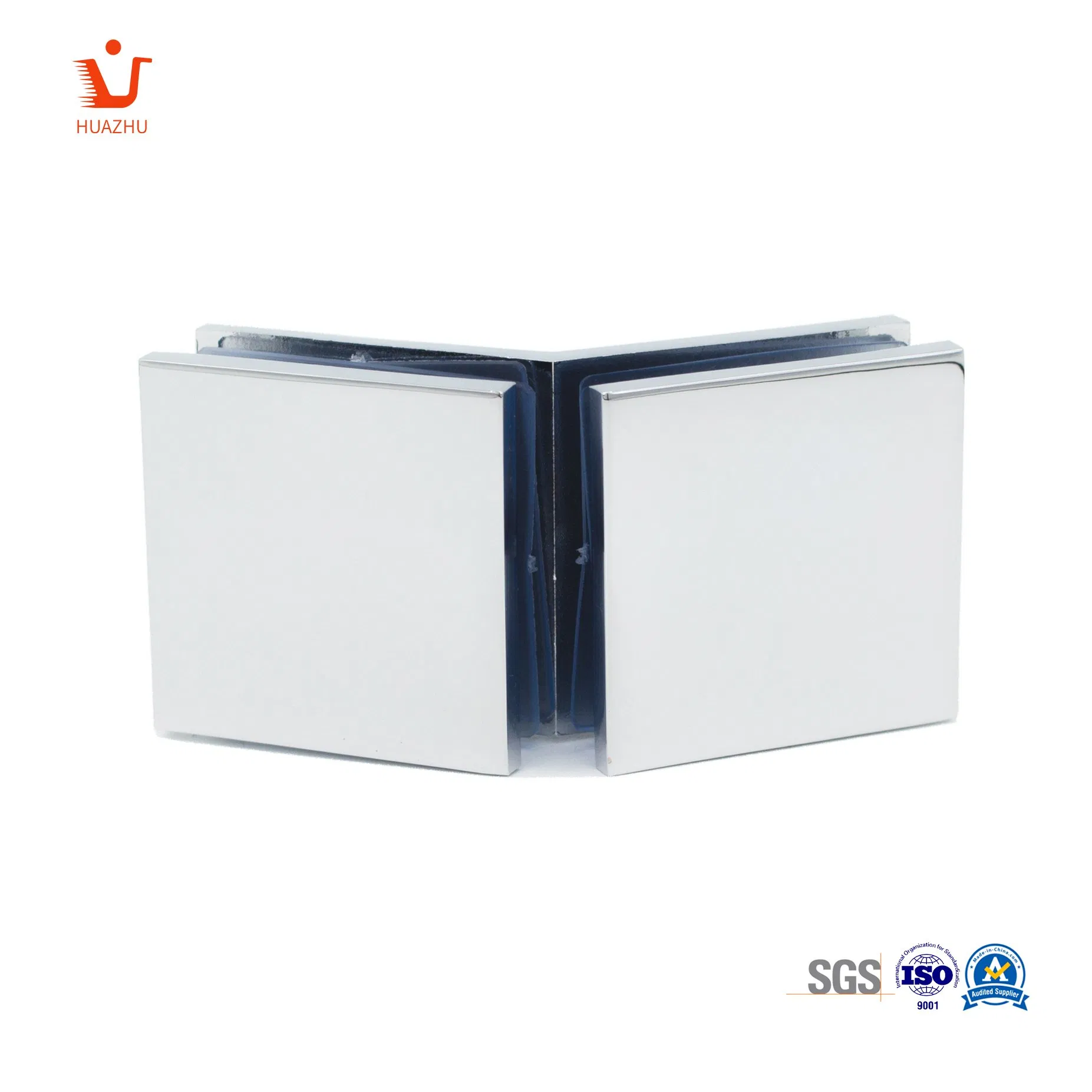 Glass Clip Door Clamp 304 Stainless Steel 90 Degree Square Frameless Glass Clamp Connector/Shower Door Fixed Panel/Glass-to-Glass Corner Clamp Chrome