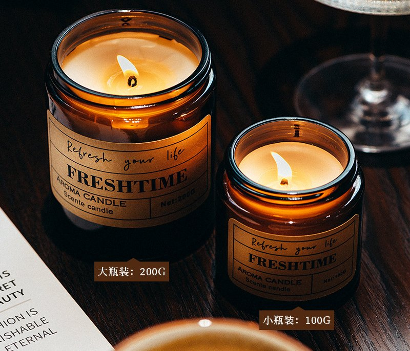 Tea Color Candle Home Perfume Essential Oil Light Luxury Glass Kit