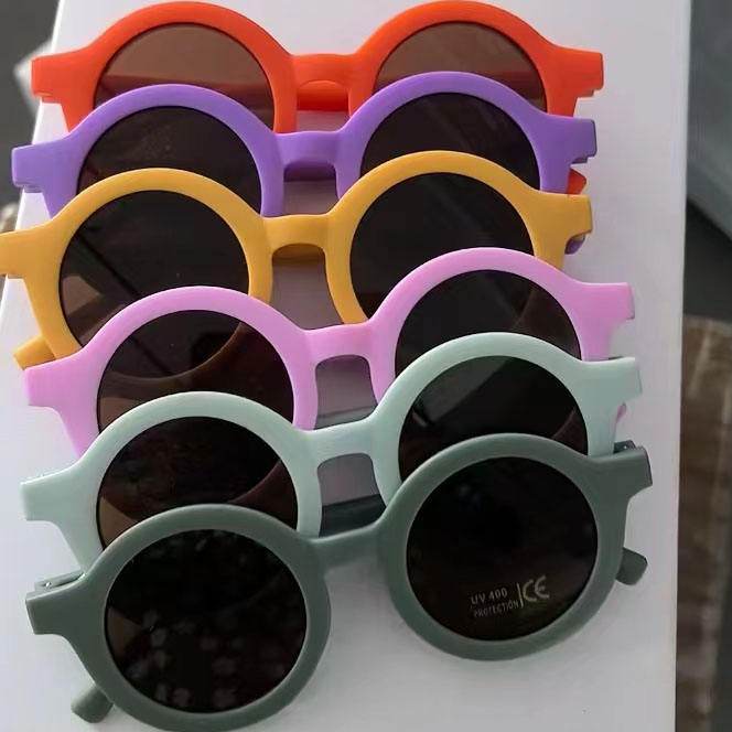 Kid Round Sunglasses Cute Retro Circle Frame Sunglasses Children Round Colorful Eyes Protect Eyewear