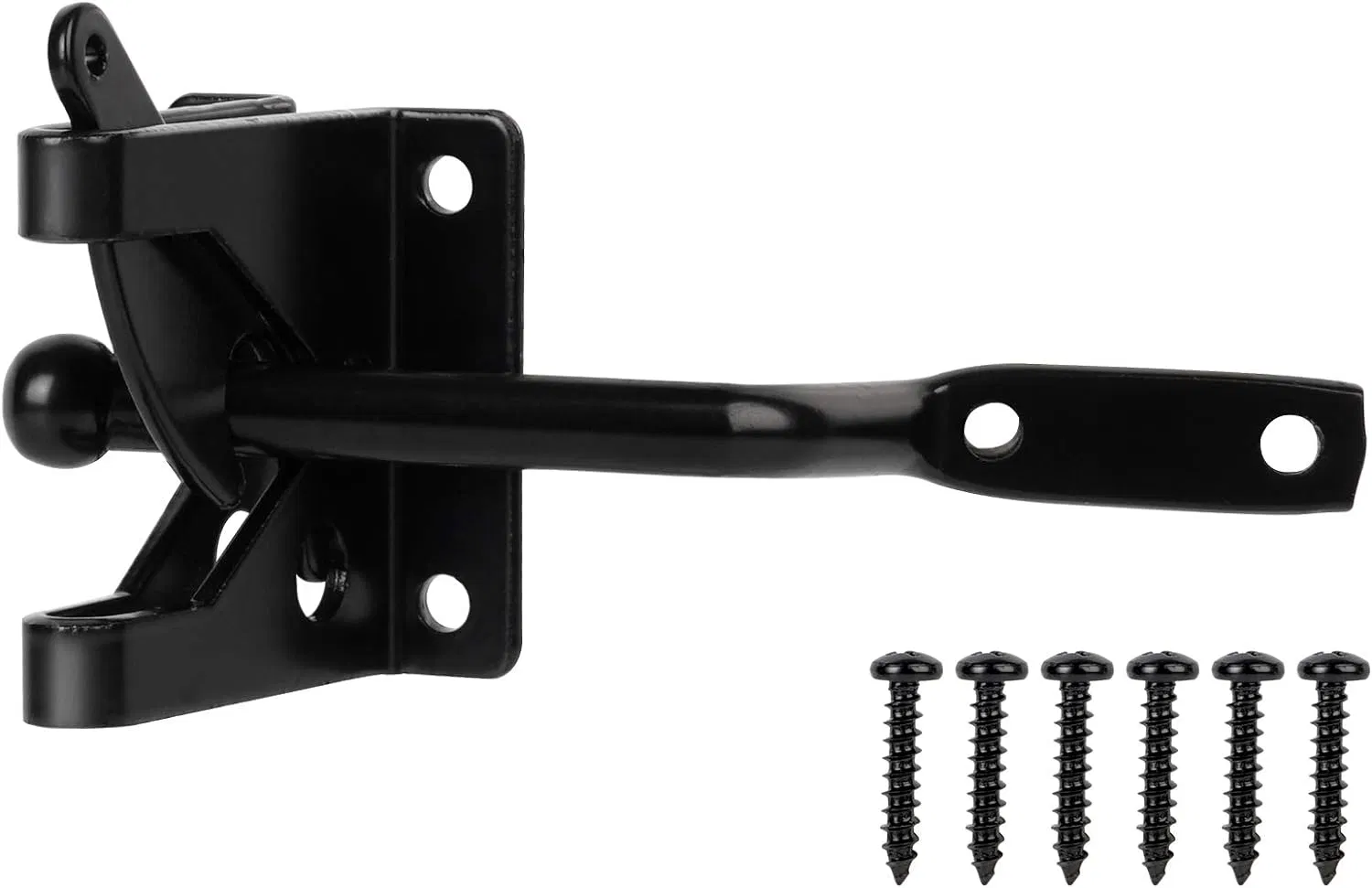Self-Locking Gate Latch, 2-1/8", 304 Stainless Steel, Black Coated, Self-Locking Gate Latch