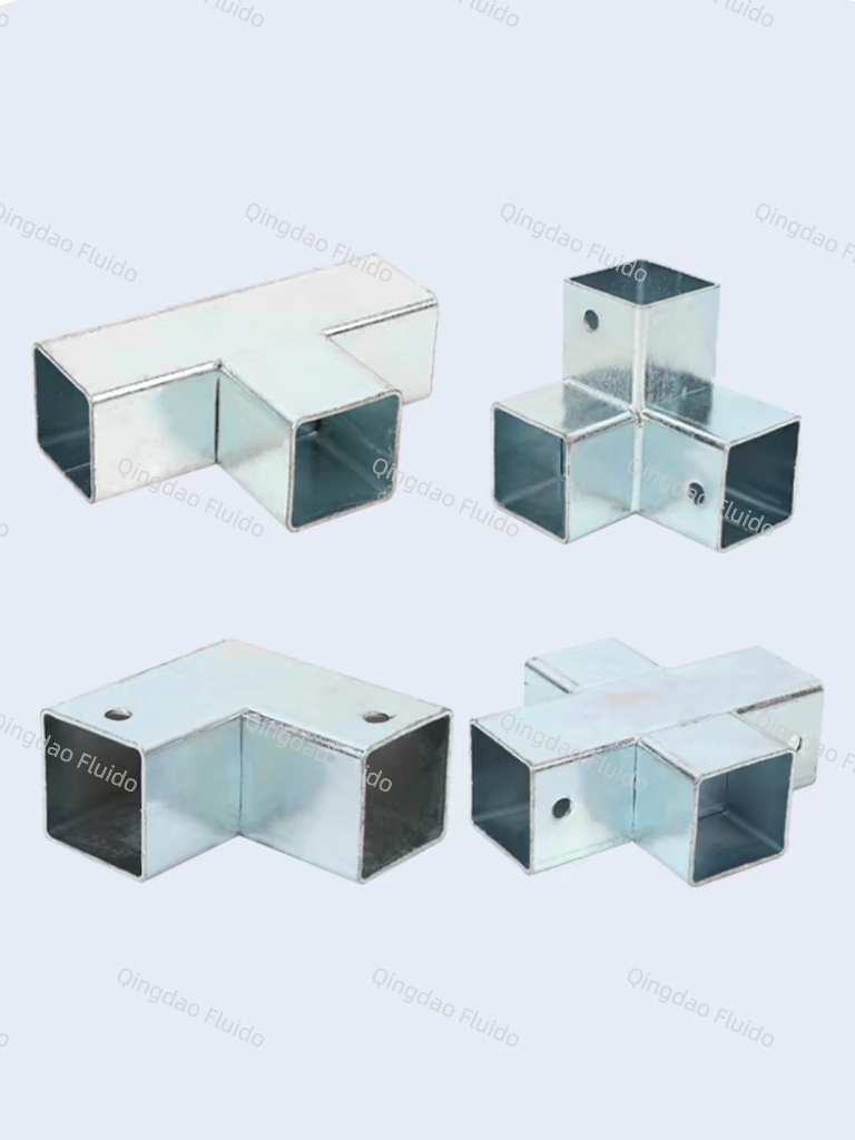 Square Pipe Connector for Assembling Industrial-Style Furniture