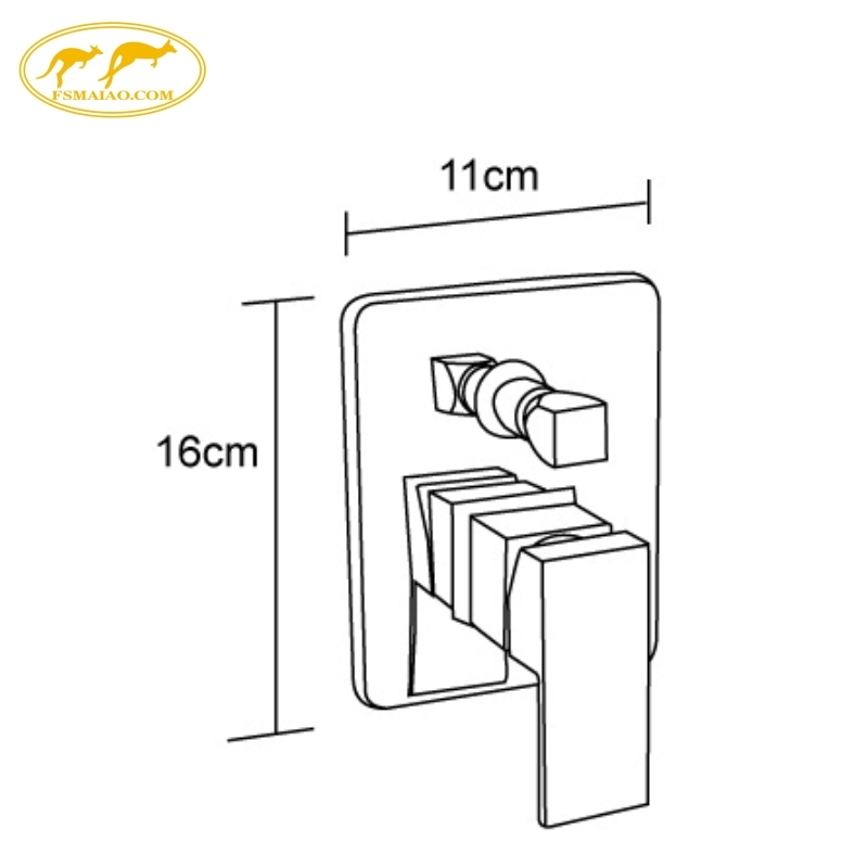 Sanitary Ware Thick panel High-Pressure Resistant Shower Mixer with Diverter