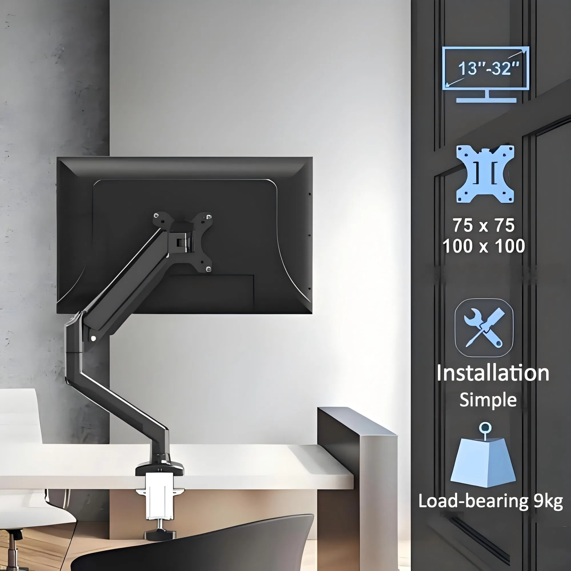 Кронштейн для монитора YUNPENG, настольный, черный